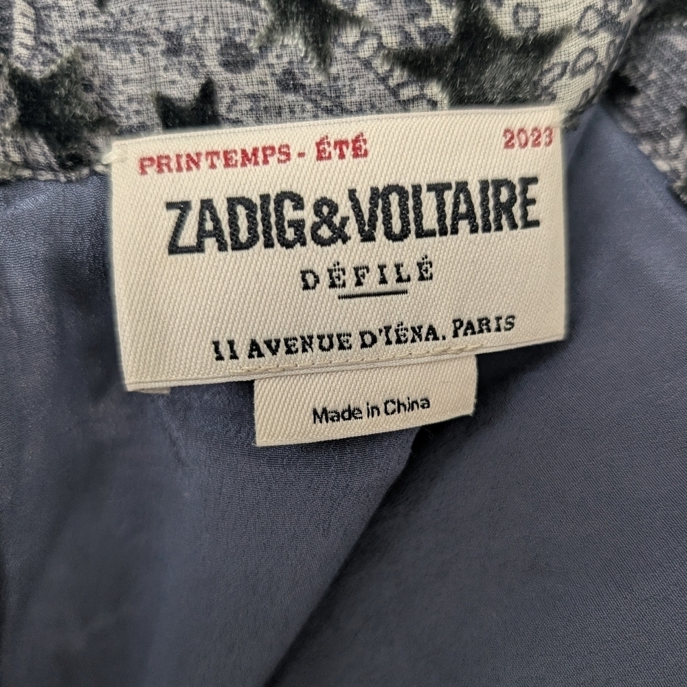 Zadig & Voltaire Jamelia Burnout Stars Skirt Fairy Designer Whimsigoth Size 38 - Picture 7 of 13